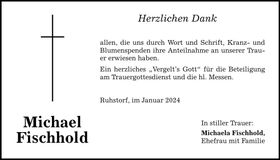 Traueranzeige Michael Fischhold