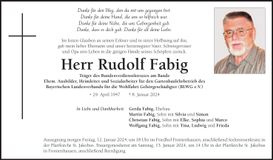 Traueranzeige Rudolf Fabig