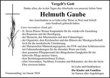 Traueranzeige Helmut Gaube