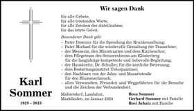 Traueranzeige Karl Sommer