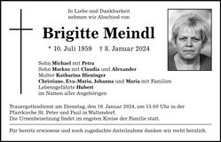 Traueranzeige Brigitte Meindl