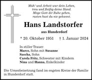 Traueranzeige Hans Landsdorfer
