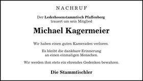 Traueranzeige Michael Kagermeier