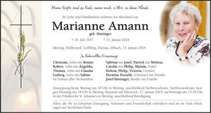 Traueranzeige Marianne Amann