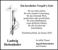 Traueranzeige Ludwig Dettenhofer