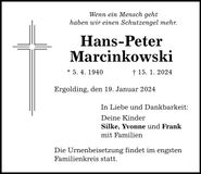 Traueranzeige Hans-Peter Marcinkowski