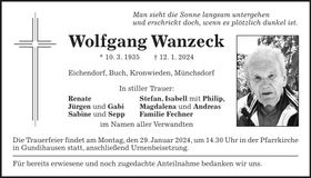 Traueranzeige Wolfgang Wanzeck