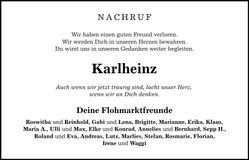 Traueranzeige Karlheinz Multerer