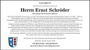 Traueranzeige Ernst Schröder