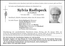 Traueranzeige Sylvia Radlspeck