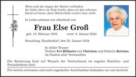 Traueranzeige Groß Else