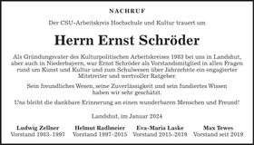 Traueranzeige Ernst Schröder