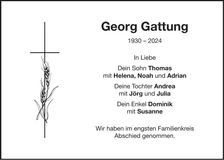 Traueranzeige Georg Gattung