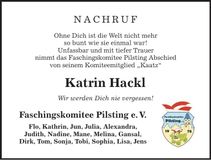 Traueranzeige Katrin Hackl