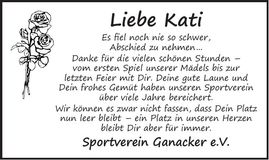 Traueranzeige Hackl Hackl