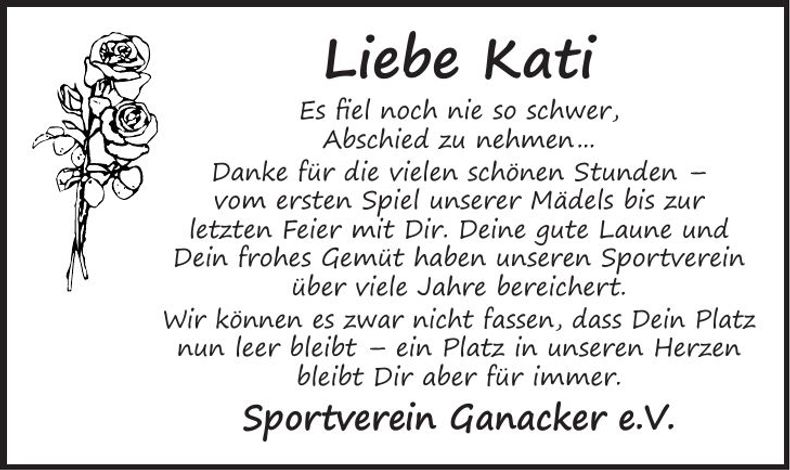 Traueranzeige Hackl Hackl