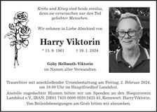 Traueranzeige Harry Viktorin