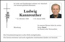 Traueranzeige Ludwig Kannreuther