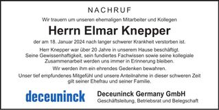 Traueranzeige Elmar Knepper