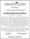 Traueranzeige Ludwig Kannreuther
