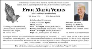 Traueranzeige Maria Venus