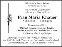 Traueranzeige Maria Knauer
