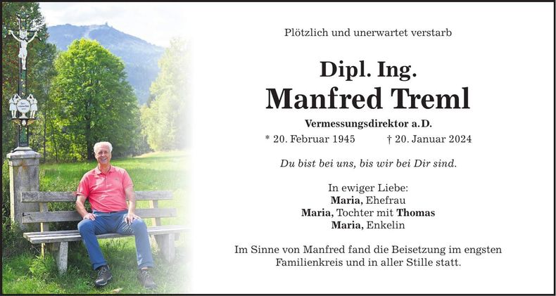 Traueranzeige Manfred Treml