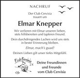 Traueranzeige Elmar Knepper