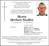 Traueranzeige Herbert Stadler
