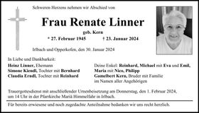 Traueranzeige Renate Linner