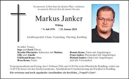Traueranzeige Markus Janker