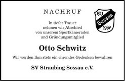Traueranzeige Otto Schwitz