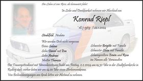 Traueranzeige Konrad Riepl