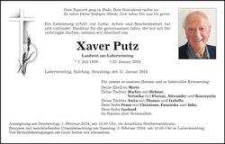 Traueranzeige Xaver Putz