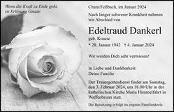 Traueranzeige Edeltraud Dankerl