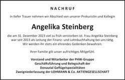 Traueranzeige Angelika Steinberg