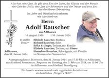 Traueranzeige Adolf Rauscher