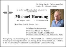 Traueranzeige Michael Hornung