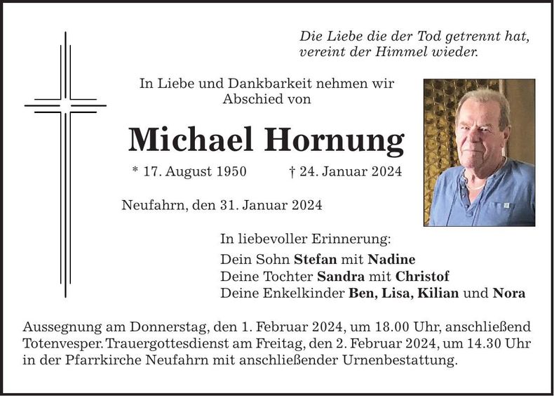 Traueranzeige Michael Hornung