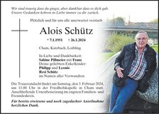 Traueranzeige Alois Schütz