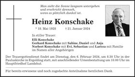 Traueranzeige Heinz Konschake