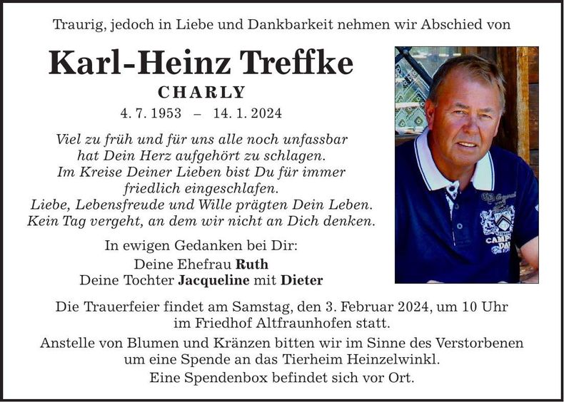 Traueranzeige Karl-Heinz Treffke