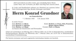 Traueranzeige Konrad Grundner