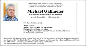 Traueranzeige Michael Gallmeier