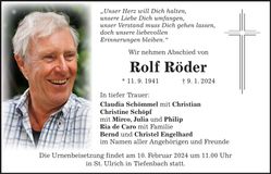 Traueranzeige Rolf Röder