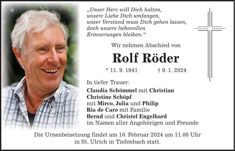 Traueranzeige Rolf Röder