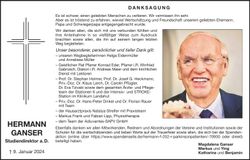 Traueranzeige Hermann Ganser