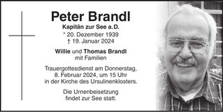 Traueranzeige Peter Brandl