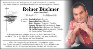 Traueranzeige Reiner Büchner