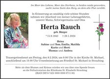 Traueranzeige Herta Rauch